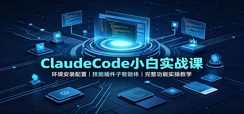 ClaudeCode小白实战课：环境安装配置，技能插件子智能体，完整功能实操教学-985网创