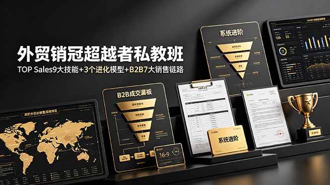 （19156期）外贸销冠超越者私教班：TOP Sales9大技能+3个进化模型+B2B7大销售链路，系统进阶-985网创