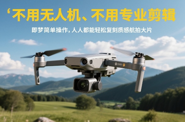 不用无人机、不用专业剪辑，即梦简单操作，人人都能轻松复刻质感航拍大片-985网创