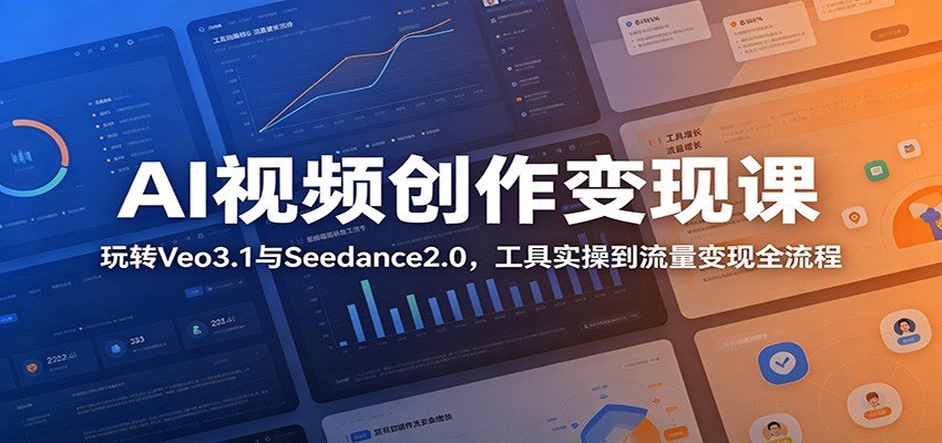AI视频创作变现课：玩转Veo3.1与Seedance2.0，工具实操到流量变现全流程-985网创