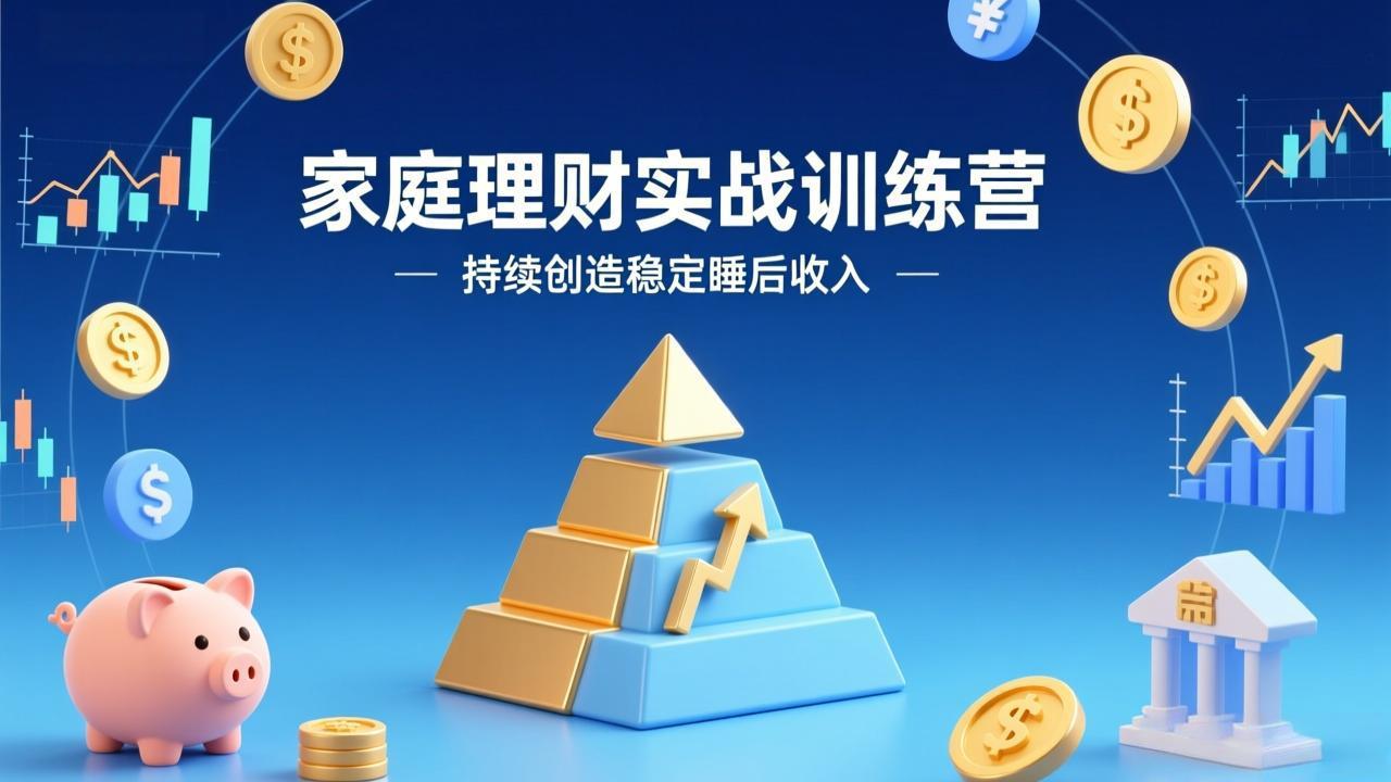 家庭理财实战训练营：从0到1建体系，三阶进阶层层递进，助你持续创造稳定睡后收入-985网创