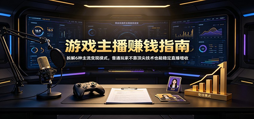 游戏主播赚钱指南：拆解6种主流变现模式，普通玩家不靠顶尖技术也能稳定直播增收-985网创