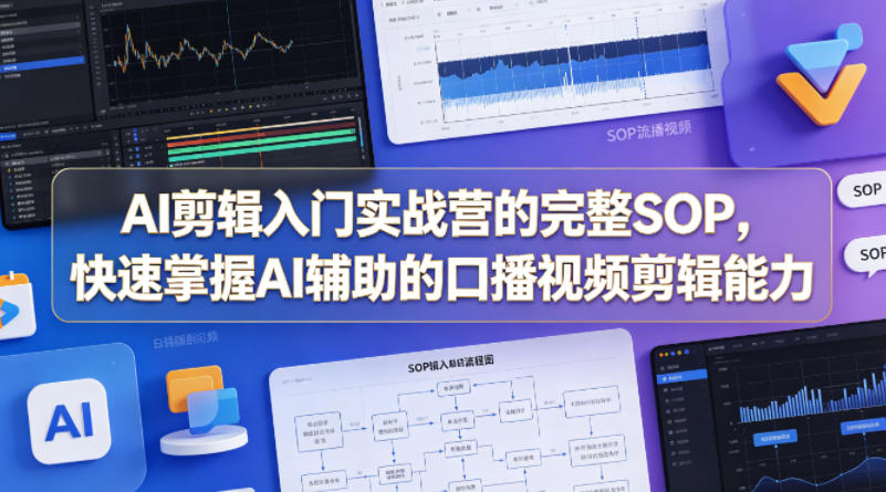 AI剪辑入门实战营的完整SOP，快速掌握AI辅助的口播视频剪辑能力-985网创