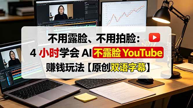 （19161期）不用露脸、不用拍脸：4 小时学会 AI 不露脸 YouTube 赚钱玩法【原创双语字幕】-985网创