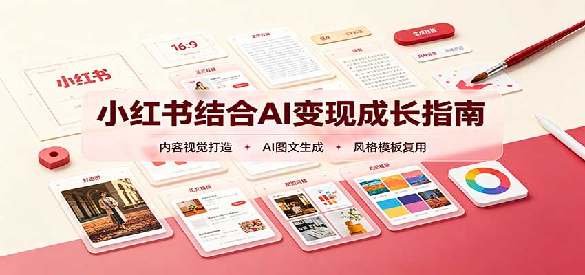 小红书结合AI变现成长指南：账号精准定位，内容视觉打造，搭建可复制流量获客体系-985网创