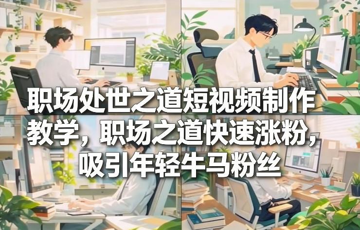 职场处世之道短视频制作教学，职场之道快速涨粉，吸引年轻牛马粉丝-985网创