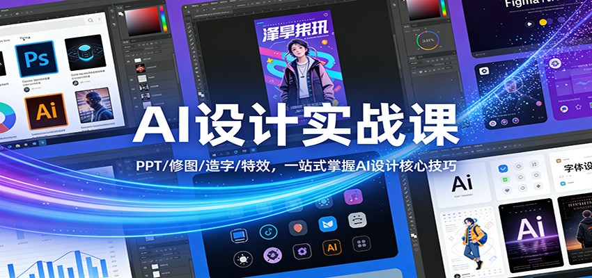 AI设计实战课：PPT/修图/造字/特效，一站式掌握AI设计核心技巧-985网创