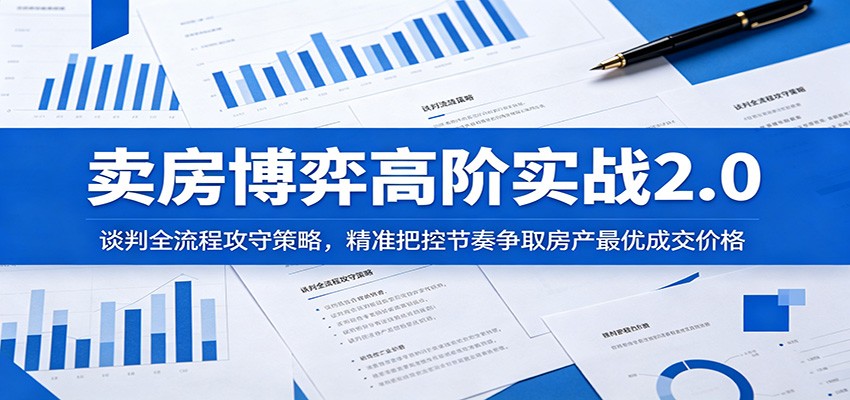 卖房博弈高阶实战2.0：谈判全流程攻守策略，精准把控节奏争取房产最优成交价格-985网创