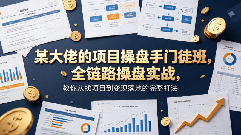 某大佬的项目操盘手门徒班，全链路操盘实战，教你从找项目到变现落地的完整打法-985网创