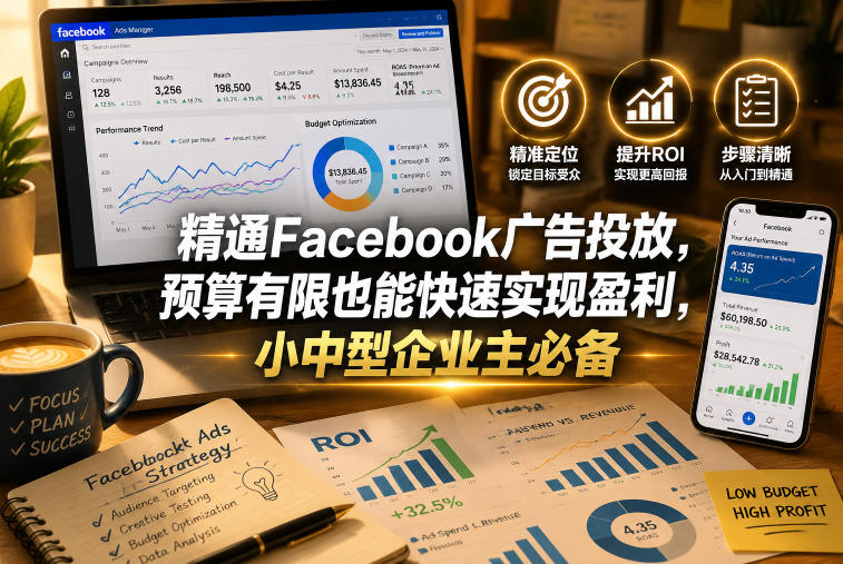 精通Facebook广告投放，预算有限也能快速实现盈利，小中型企业主必备【原创双语字幕】-985网创