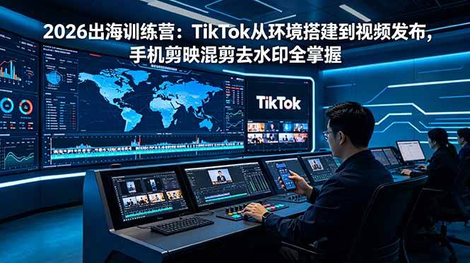 （18875期）2026出海训练营：TikTok从环境搭建到视频发布，手机剪映混剪去水印全掌握-985网创