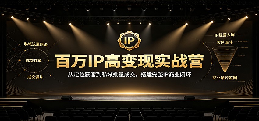 百万IP高变现实战营：从定位获客到私域批量成交，搭建完整IP商业闭环-985网创