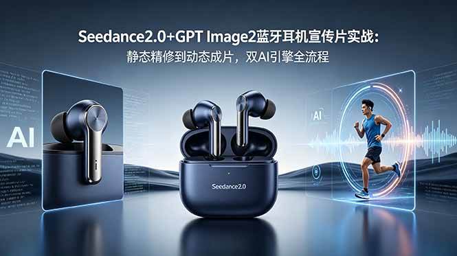 （18730期）Seedance2.0+GPT Image2蓝牙耳机宣传片实战：静态精修到动态成片，双AI引擎全流程-985网创