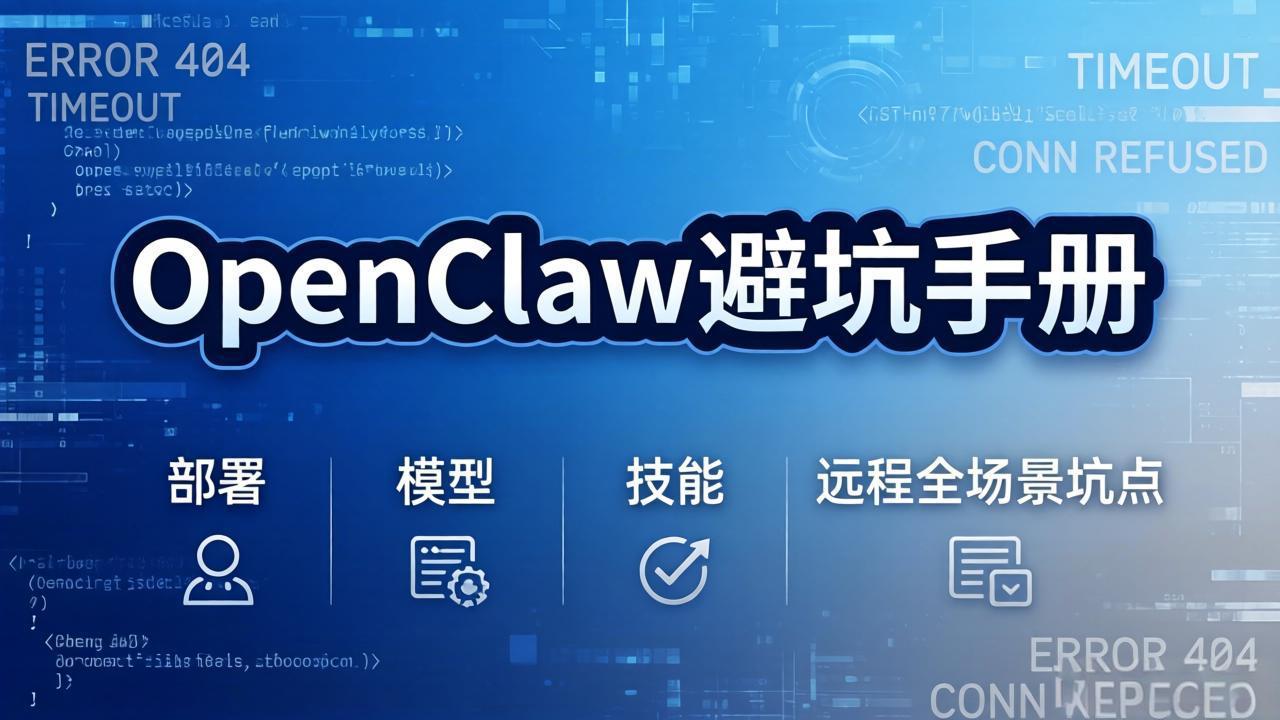 OpenClaw避坑手册：部署+模型+技能+远程全场景坑点，一次性给你说全，少走弯路-985网创