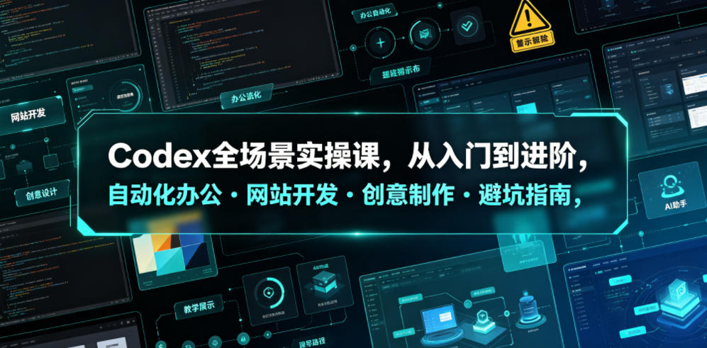 Codex全场景实操课，从入门到进阶，自动化办公・网站开发・创意制作・避坑指南，全流程教学-985网创