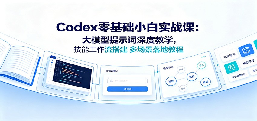 Codex零基础小白实战课：大模型提示词深度教学，技能工作流搭建多场景落地教程-985网创