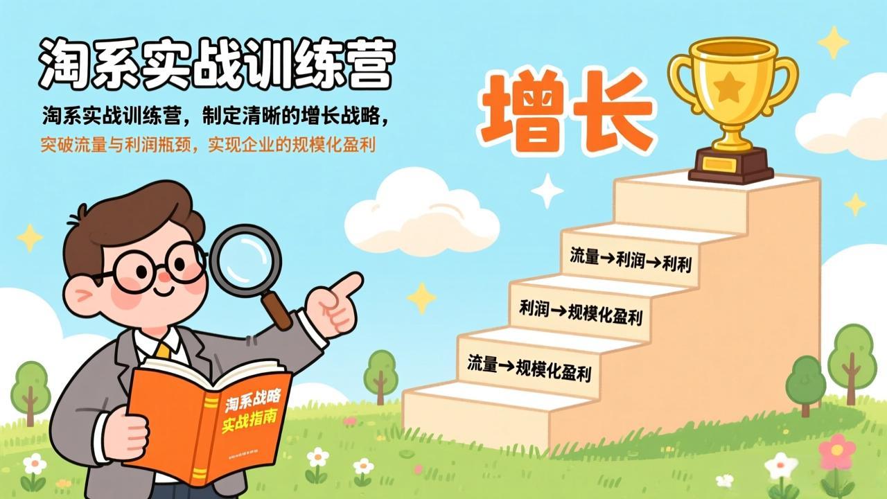 淘系实战训练营，制定清晰的增长战略，突破流量与利润瓶颈，实现企业的规模化盈利-985网创