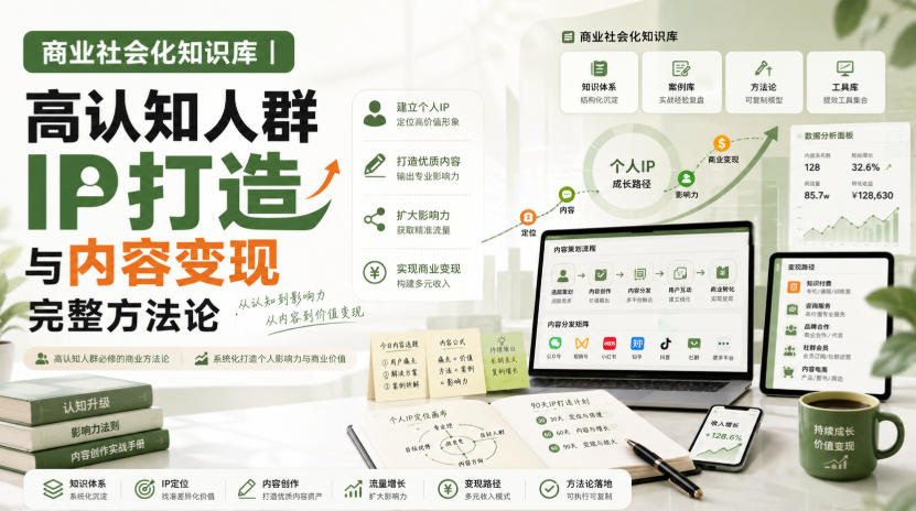 商业社会化知识库｜高认知人群IP打造与内容变现完整方法论【文档】-985网创
