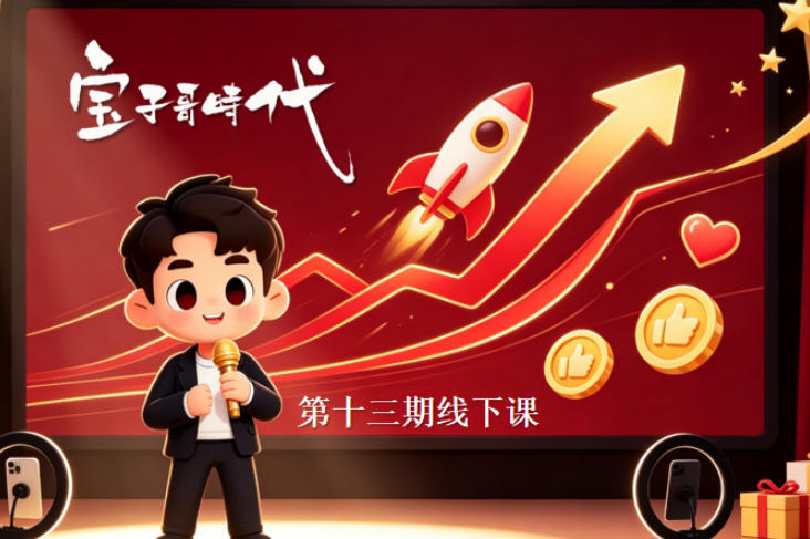 宝子哥抖音直播第13期VIP线下课9月5-6日，26年最值得看的直播课程，快速突破直播间流量瓶颈，打造高效起号闭环-985网创