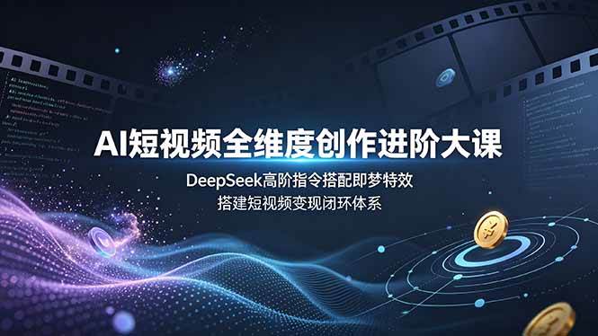（19153期）AI短视频全维度创作进阶大课，DeepSeek高阶指令搭配即梦特效，搭建短视频变现闭环体系-985网创