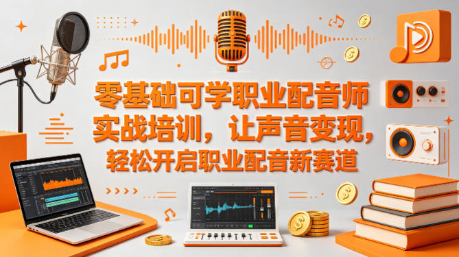 零基础可学职业配音师实战培训，让声音变现，轻松开启职业配音新赛道-985网创