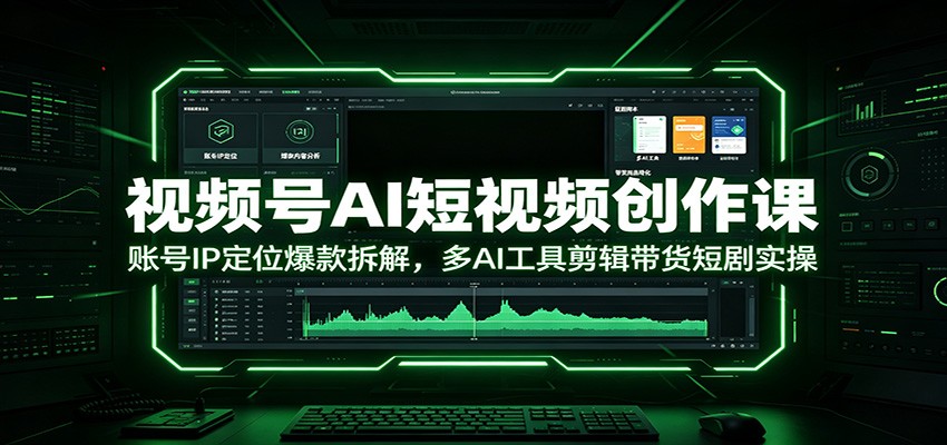 视频号AI短视频创作课：账号IP定位爆款拆解，多AI工具剪辑带货短剧实操-985网创