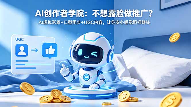 AI创作者学院：不想露脸做推广？AI虚拟形象+口型同步+UGC内容，让你安心睡觉照样赚钱-985网创