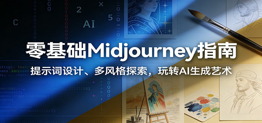 零基础Midjourney指南：提示词设计、多风格探索，玩转AI生成艺术-985网创