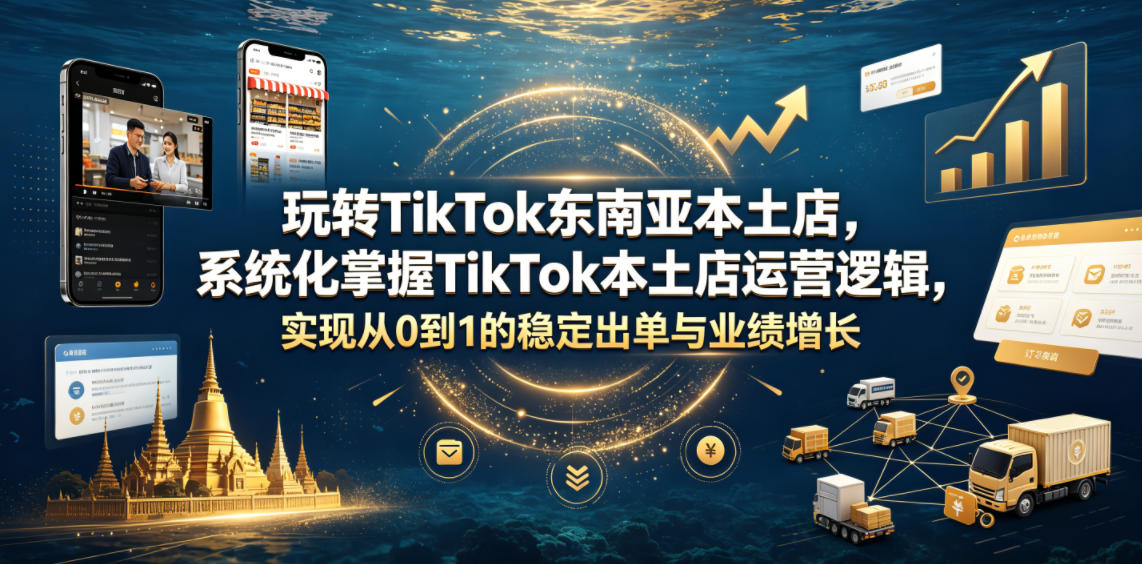 玩转TikTok东南亚本土店，系统化掌握TikTok本土店运营逻辑，实现从0到1的稳定出单与业绩增长-985网创