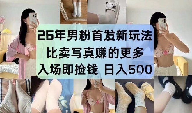 26年男粉首发最新3.0玩法，独此一家，比卖写真賺的更多，入场即捡钱，日入5张【揭秘】-985网创