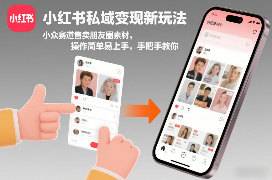 小红书私域变现新玩法，小众赛道售卖朋友圈素材，操作简单易上手，手把手教你-985网创