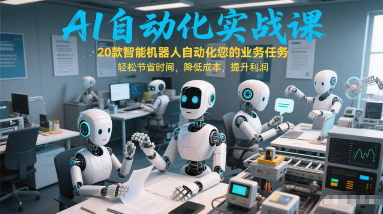 AI自动化实战课：20款智能机器人自动化您的业务任务，轻松节省时间，降低成本，提升利润-985网创