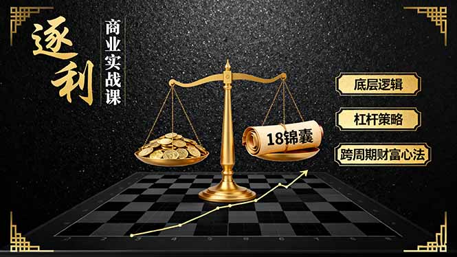 《逐 利》商业实战课，底层逻辑、杠杆策略、18锦囊，跨周期财富心法(更新-985网创