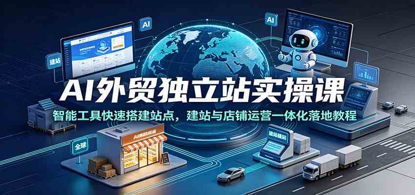 AI外贸独立站实操课：智能工具快速搭建站点，建站与店铺运营一体化落地教程-985网创