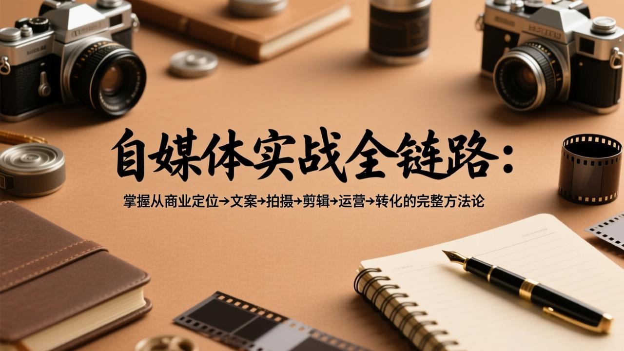 自媒体实战全链路：掌握从商业定位→文案→拍摄→剪辑→运营→转化的完整方法论-985网创