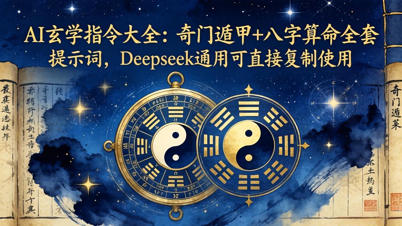 AI玄学指令大全：奇门遁甲+八字算命全套提示词，Deepseek通用可直接复制使用-985网创