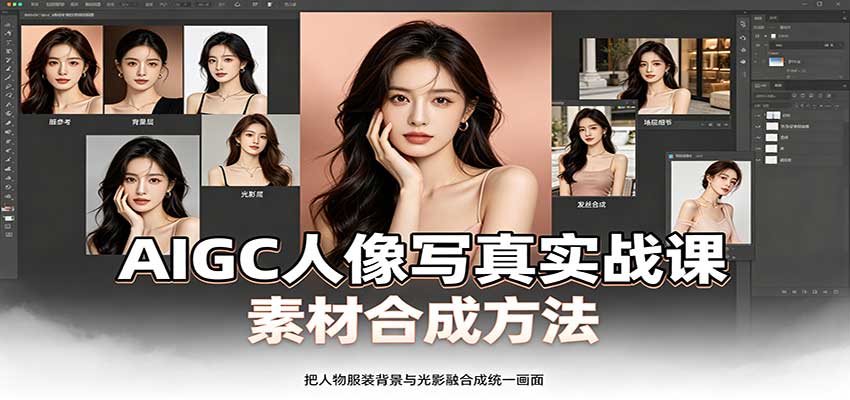 AIGC人像写真实战课：软件平台部署筹备，素材合成方法，多题材写真案例-985网创