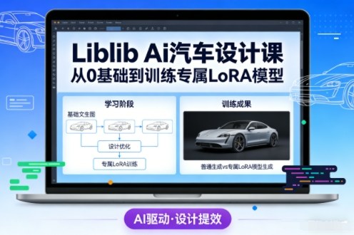 Liblib Ai汽车设计课，从0基础文生图，到教你训练专属设计和风格LoRA模型-985网创