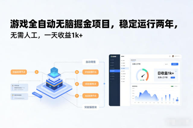 游戏全自动无脑掘金项目，稳定运行两年，无需人工，一天收益1k+【揭秘】-985网创