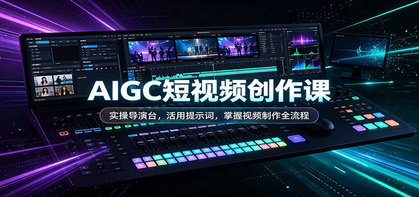 AIGC短视频创作课：实操导演台，活用提示词，掌握视频制作全流程-985网创