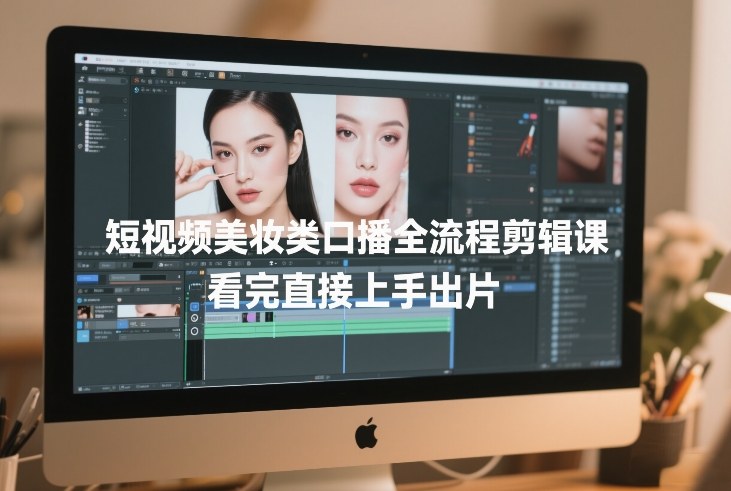 短视频美妆类口播全流程剪辑课，看完直接上手出片-985网创