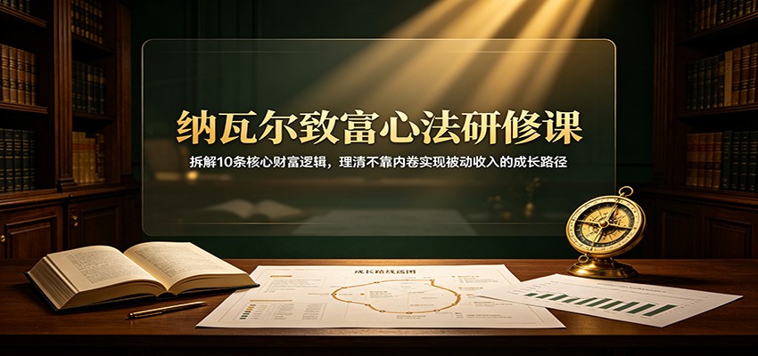 纳瓦尔致富心法研修课：拆解10条核心财富逻辑，理清不靠内卷实现被动收入的成长路径-985网创