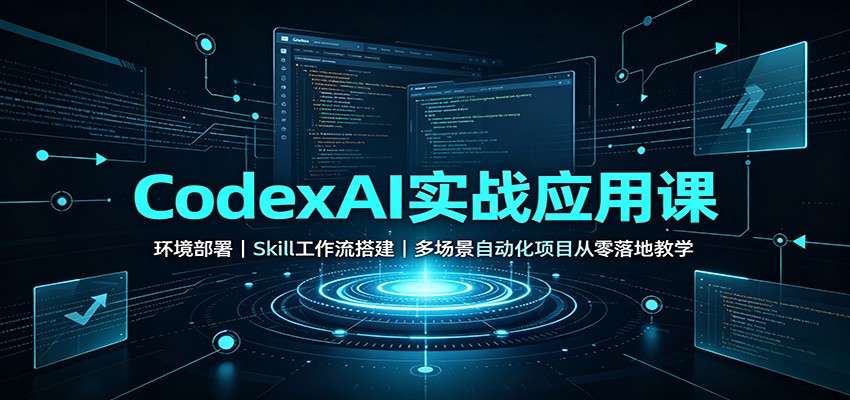 CodexAI实战应用课：环境部署Skill工作流搭建，多场景自动化项目从零落地教学-985网创
