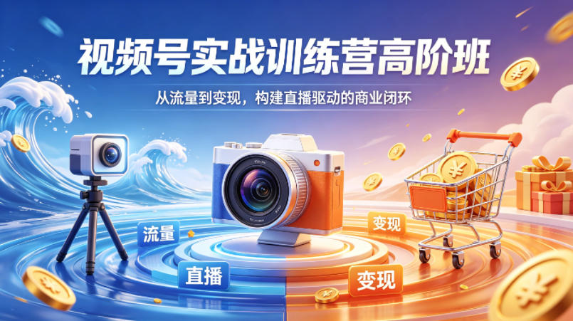 视频号实战训练营高阶班，从流量到变现，构建直播驱动的商业闭环(26年4月)-985网创