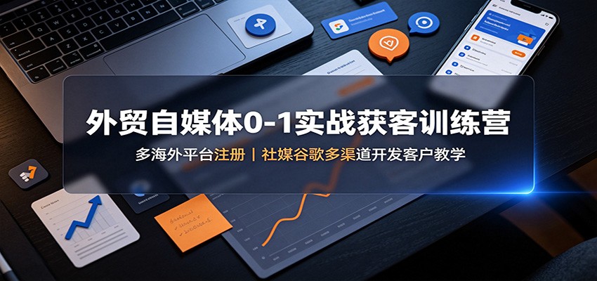 外贸自媒体0-1实战获客训练营：多海外平台注册，社媒谷歌多渠道开发客户教学-985网创