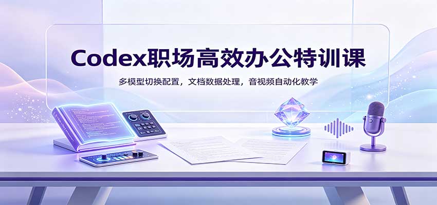 Codex职场高效办公特训课：多模型切换配置，文档数据处理，音视频自动化教学-985网创