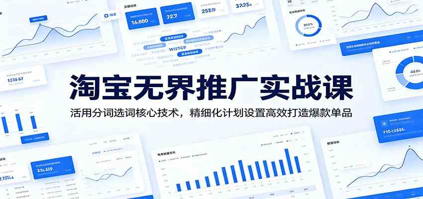 淘宝无界推广实战课：活用分词选词核心技术，精细化计划设置高效打造爆款单品-985网创