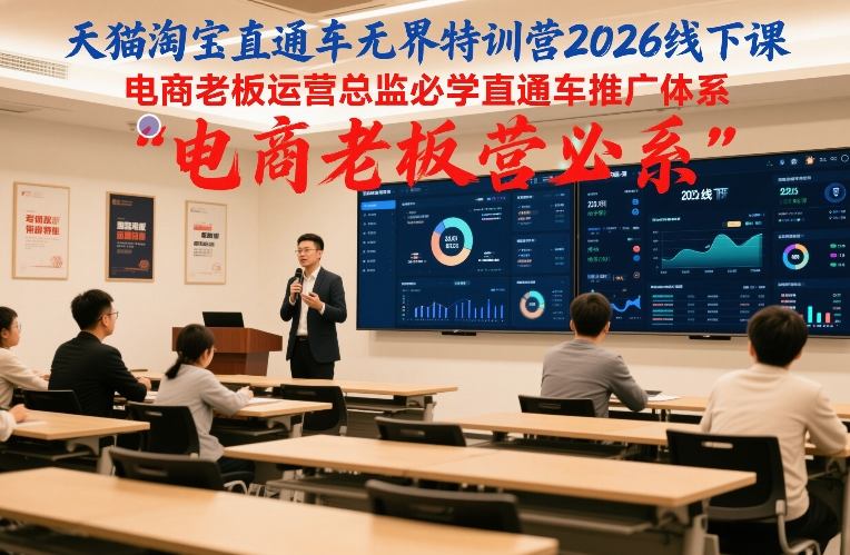 天猫淘宝直通车无界特训营2026线下课，电商老板运营总监必学直通车推广体系-985网创