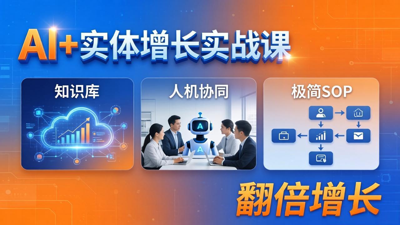 AI+实体增长实战课：知识库+人机协同+极简SOP，助力实体业务翻倍增长-985网创