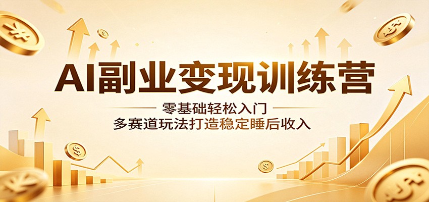 AI副业变现训练营：零基础轻松入门，多赛道玩法打造稳定睡后收入-985网创